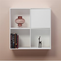 Stor KVADRAT reol med 4 rum - hvidmalet birk